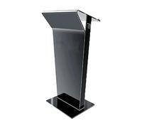 Support De Podium Portable Pupitres en Acrylique Transparent Chaire D'église Formation Scolaire Hôte Podium Bureau De Réception D'hôtel for Les Événements Religieux, Les Mariages(Noir)