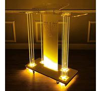 Support De Podium Portable, Table Roulante Podium Acrylique Transparent Avec Roues, Chaires Pour Les Églises, Table De Réception De Bienvenue Led Transparente Chaire D'église Pour La Fête D'ouvertur