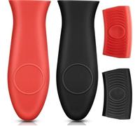 Support de Poignée de Pot en Silicone Manchon de Poignée de Poêle en Fonte Poignée de Manchon de Pot pour Plaques de Cuisson ，4pcs