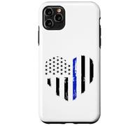 Support de Policier du Drapeau de Coeur Bleu Mince Coque pour iPhone 11 Pro Max