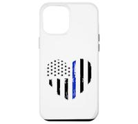 Support de Policier du Drapeau de Coeur Bleu Mince Coque pour iPhone 12 Pro Max