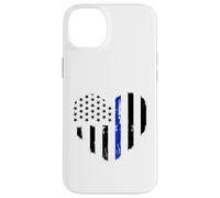 Support de Policier du Drapeau de Coeur Bleu Mince Coque pour iPhone 14 Plus