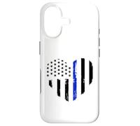 Support de Policier du Drapeau de Coeur Bleu Mince Coque pour iPhone 17