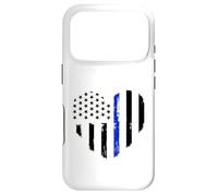 Support de Policier du Drapeau de Coeur Bleu Mince Coque pour iPhone 17 Pro