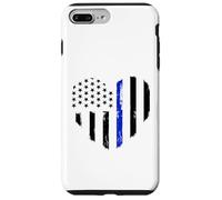 Support de Policier du Drapeau de Coeur Bleu Mince Coque pour iPhone 7 Plus/8 Plus