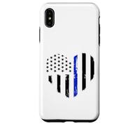 Support de Policier du Drapeau de Coeur Bleu Mince Coque pour iPhone XS Max