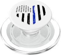 Support de Policier du Drapeau de Coeur Bleu Mince PopSockets PopGrip pour MagSafe