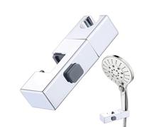Support De Pomme De Douche - ABS 12x4 Cm Noir Argent Rotatif À 360 Degrés, Accessoires De Montage Réglables Salle De Bain, Ensemble De Supports De Tuyau De Douche | Support De Pomme De Duche Flexible