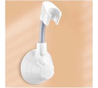 Support de pomme de douche, Support de douche amovible à ventouse, poignée angle réglable, résistant(White)