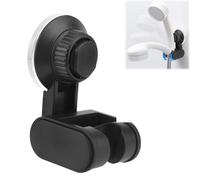 Support de pommeau de douche à ventouse - Support de pommeau de douche réglable - Crochet latéral - Support mural pour salle de bain (noir)