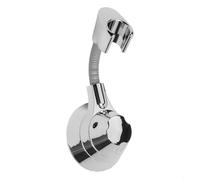 Support de pommeau de douche à vide réglable en hauteur pour buse de douche à main ventouse, sans perçage, matériau ABS solide, finition chromée, convient pour carrelage mural, noir (argenté)