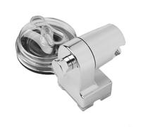 Support de pommeau de douche ABS avec mécanisme pivotant à 180 degrés Base d'aspiration activée sous vide et crochets fonctionnels pour les besoins quotidiens de la salle de bain (Chrome)