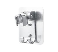 Support de pommeau de douche adhésif réglable en aluminium avec 2 crochets, facile à installer, sans perçage, direction de 90 degrés, s'adapte à la plupart des tuyaux pour la maison, le dortoir, les