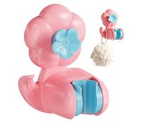 Support de pommeau de douche avec crochet latéral Motif fleur | Support mural réglable et amovible pour pommeau de douche avec crochet latéral pour salle de bain d'enfants, baignoire