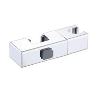 Support de pommeau de douche avec pulvérisateur rotatif réglable et base fixe pour tubes rectangulaires de 30 x 18 mm compatible avec salle de bain (chromé)