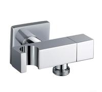 Support de pommeau de douche chromé avec valve marche/arrêt intégrée G1/2 - Construction en cuivre massif pour une utilisation fiable dans la salle de bain