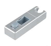 Support de pommeau de douche chromé réglable pour barres coulissantes de 19 à 25 mm - Support pivotant à 360° avec coussinet antidérapant pour salle de bain britannique (30 x 18 mm)