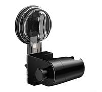 Support de pommeau de douche en ABS avec capacité de rotation à 180 degrés, base d'aspiration sous vide et crochets pratiques pour organiser les fournitures de salle de bain (noir)