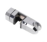 Support de pommeau de douche en finition chromée compatible avec les barres coulissantes rondes de 15 mm et 30 mm permettant une flexibilité directionnelle et un maintien stable (argenté)