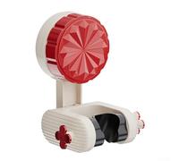 Support de pommeau de douche réglable avec ventouse, rotation à 360 degrés, support de bras de douche avec crochets supplémentaires pour éponge et luffa, noir et rouge