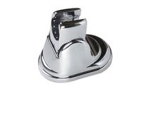 Support de pommeau de douche réglable, base fixe en plastique pour une installation stable du siège de douche, argenté, 7 x 7 x 4,5 cm avec espacement des trous de 5 cm