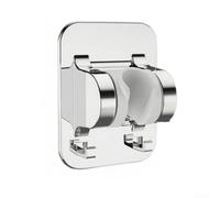 Support de pommeau de douche réglable, pivotant à 360° avec adhésifs puissants, sans perçage, support de baguette de douche antirouille pour salle de bain (argent vif)