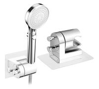 Support de pommeau de douche sans perçage - Colle Fix réglable à 45° - Support de douche avec crochet - Support de douche universel pour salle de bain et WC