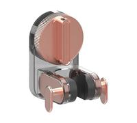 Support de pommeau de douche, support à ventouse, angle réglable, installation mobile en un seul clic, salle de bain générale, camping extérieur, 7,6 x 8,9 x 10,5 cm, or rose, argent, 1 pièce