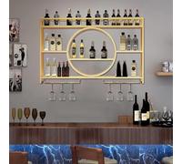 Support de Porte-Bouteilles de vin en métal - Élégante étagère d’Affichage de l’unité de Bar pour Les Bouteilles d’Alcool, Parfaite pour la décoration du Salon et du Restaurant