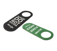 Support de porte de salle de réunion avec inscription « Do Not Disturb Please Knock » - Pour boutons de porte, hôtels, bars, centres commerciaux - En cuir (noir + vert)