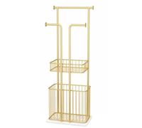 Support de Porte-Serviette autoportant Moderne avec buanderie Panier Panier de Serviette en métal étagère sur la Base en marbre pour l'organisation de la Salle de Bain
