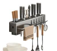 Support de porte-ustensiles de cuisine | 30x7x5,8 cm. Pas de cintres de serviette de forage | Organisateur d'économie d'espace pour le stockage d'accessoires de spatule, tasse, cuillère et cuisine