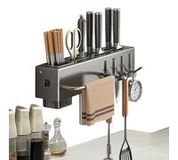 Support de porte-ustensiles de cuisine | 30x7x5,8 cm. Pas de cintres de serviette de forage | Organisateur d'économie d'espace pour le stockage d'accessoires de spatule, tasse, cuillère et cuisine