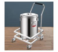 Support de pot à rouler avec roulettes et barre de poussée pour faciliter le déplacement et le rangement des barils et seaux, construction en acier inoxydable