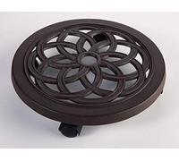 Support de pot à roulettes rond Flora Roll Alu gris