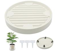 Support de Pot de Fleurs à Roues,Base De Pot De Fleur avec Roue Universelle,Support Roulant Plantes, pour Plantes en pot, seaux d'eau, ventilateurs de sol, purificateurs d'air(28.3cm Blanc cassé)