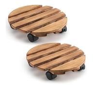 Support de pot de fleurs avec roulettes - Base de pot de fleurs verrouillable - Support de pot de fleurs rond pour l'intérieur et l'extérieur - Fond de pot pré-monté pour le jardin