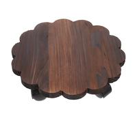 Support de Pot de Fleurs Mobile à Roues Universelles en Bois | Plateau Amovible, Base Ferme Couleur Café, pour Salon et Jardin, Usage Simple Frein Intégré