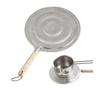Support de pot rond antidéflagrant avec manche en bois, cuisinière à gaz à diffusion de chaleur, coussin de cuisinière à gaz, dissipateur thermique de cuisinière à gaz 1 pièce