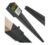 Support de Poteau 120x120mm noir, support piquet clôture bois, poteau pour toile ombrage, fixation solide, piquet ancrage sol métal pour jardin, piquet de support, enfoncer stable, ancre
