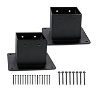 Support De Poteau,2 Pièces Ancres Pour Poteaux De Clôture Dimension Intérieure 8,4x8,9 cm | Noir Mat Support Pour Pergola - Pour clôtures enclos patio porche arrière-cour pergolas gazébo abri