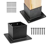 Support De Poteau | 2 Pièces Ancres pour Poteaux De Clôture Dimension Intérieure 8,4x8,9 cm | Support pour Pergolas en Bois - pour Sol Extérieur Jardin Enclos Terrasse Véranda Pergolas Gazebos Abris