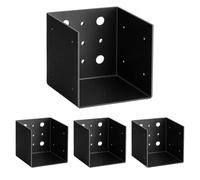 Support de Poteau 4x4 Connecteur Support Antirouille Bois 10x10 Cm Renforcé | 4 Pièces Équerres Poteau Patio Pergola Pour Extérieur Porche Patio Jardin Terrasse Toit Portail Mât de