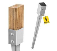 Support de poteau 50 x 50 cm - Ancrage de poteau - Douille de sol - Ancre - Pied de support - Piquet de terre - Douille à enfoncer 50 x 50 - Douille de sol - Ancrage au sol pour poteaux en bois