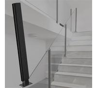 Support de poteau de clôture en verre extérieur durable - Colonne de garde-corps de 115 cm pour terrasses et vérandas, support de balustrade élégant pour clôtures intérieures/extérieures, co