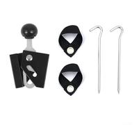 Support de poteau de tente en aluminium pour une utilisation fiable en extérieur, angle réglable et caractéristiques antidérapantes pour une meilleure stabilité (costume noir de 8 mm)