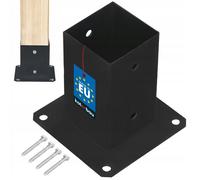 KOTARBAU® Support Poteau Bois - Acier Revêtu par Poudre - 80 x 80 mm - Noir - Pied de Poteau - Fixation Robuste - Résistant à la Corrosion