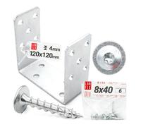 Support de poteau en forme de U 120x120x60 mm à visser en acier galvanisé à chaud, épaisseur de paroi 4 mm, incl. 6 vis 8x40 Blanc pour pergola, clôture, carport, construction de terrasse