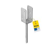 Support de poteau en U - Ancrage de poteau - Connecteur en bois - Chaussure de poutre en U - Support de poteau 60 x 60 cm - Support de poteau à sceller dans le béton - Pied de support pour poteaux de