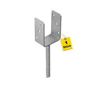 Support de poteau en U - Ancrage de poteau - Connecteur en bois - Chaussure de poutre profilé en U - Support de poteau 120 x 120 cm - Support de poteau à sceller dans le béton - Pied de support pour